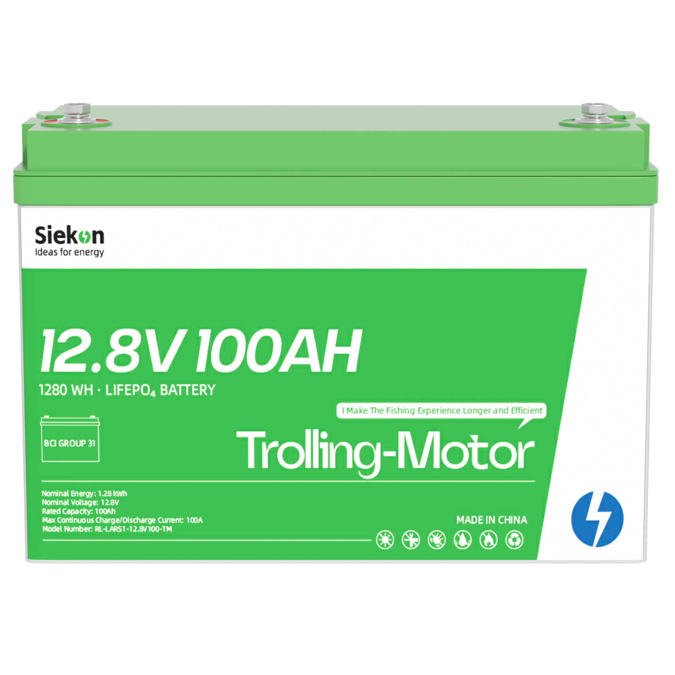 Siekon 12V 100Ah LiFePO4 battery | Trolling Motor