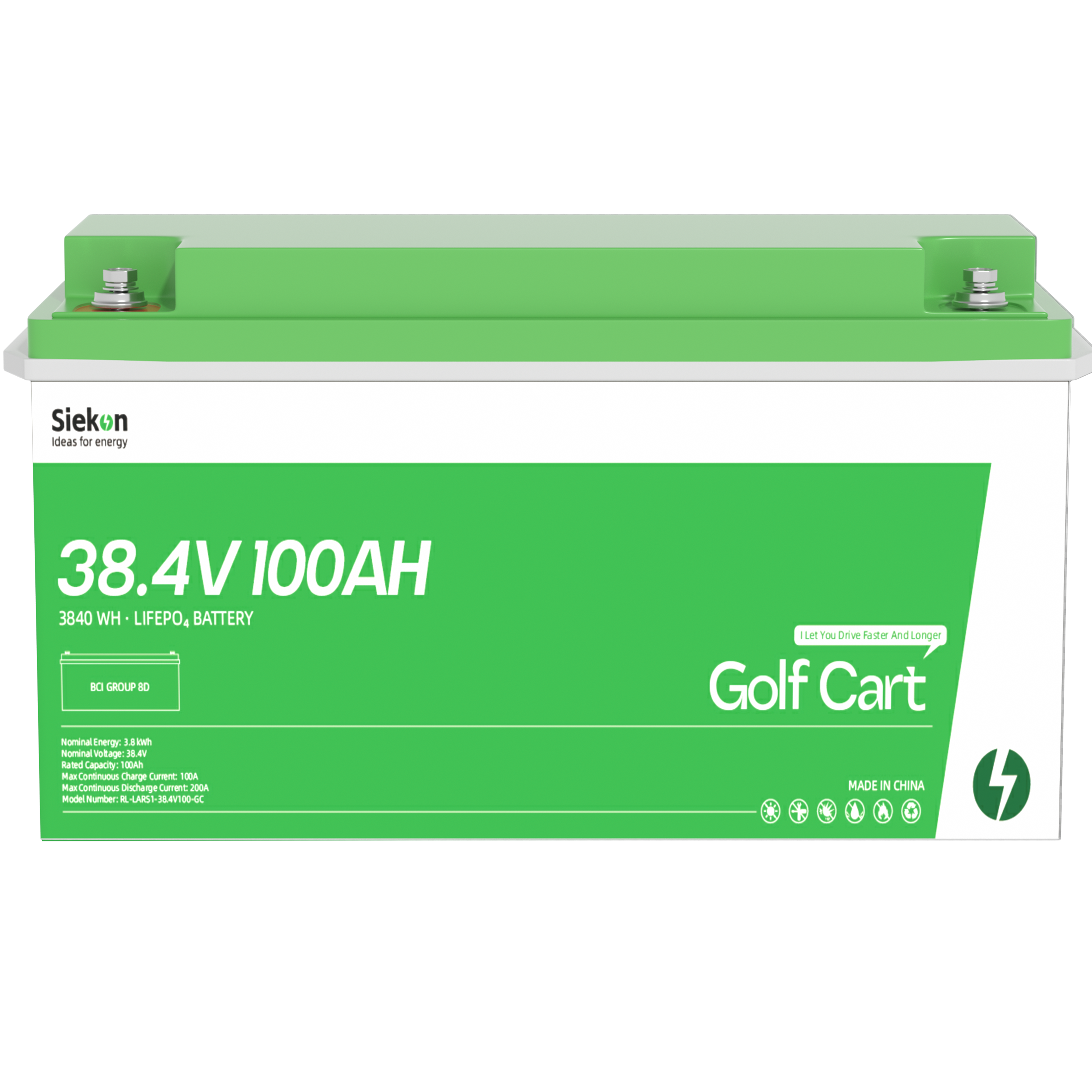Siekon 36V 100Ah LiFePO4 battery | Golf Cart